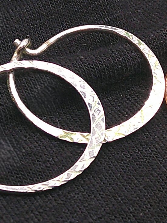 Jewelry - Sterling Silver Etched Flat Hoops